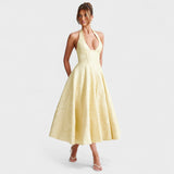 Halina – Elegantne midi kleit volangidega