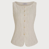 Beige – Elegantne nuppudega topp