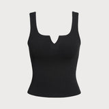Must – Elegantne V-kaelusega tank-top