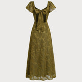 Roheline – Südamlik jacquard maxi kleit