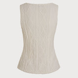 Beige – Elegantne nuppudega topp