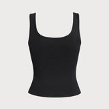 Must – Elegantne V-kaelusega tank-top