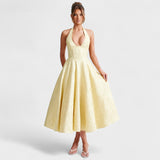 Halina – Elegantne midi kleit volangidega