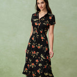 Glória – Must lillene midi kleit