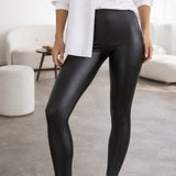 Lederlook – Mustad legginsid