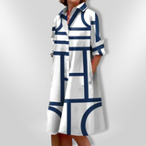 Helen – Geomeetrilise mustriga midi kleit