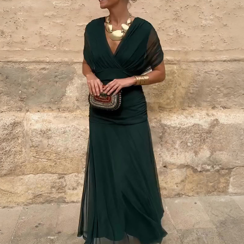 Louise – Elegantne maxi kleit V-kaelusega