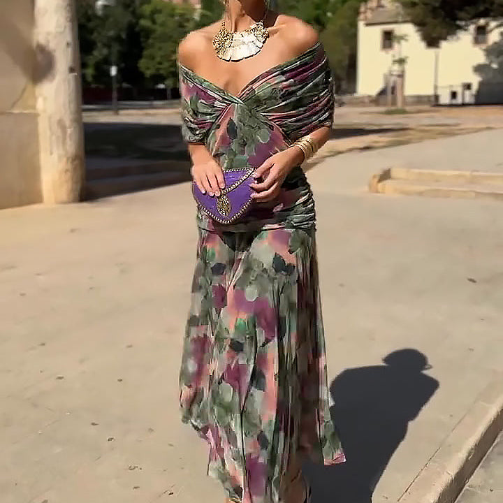 Louise – Elegantne maxi kleit V-kaelusega