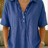 Tessa - Elegantne pluus krae ja nööbidetailiga