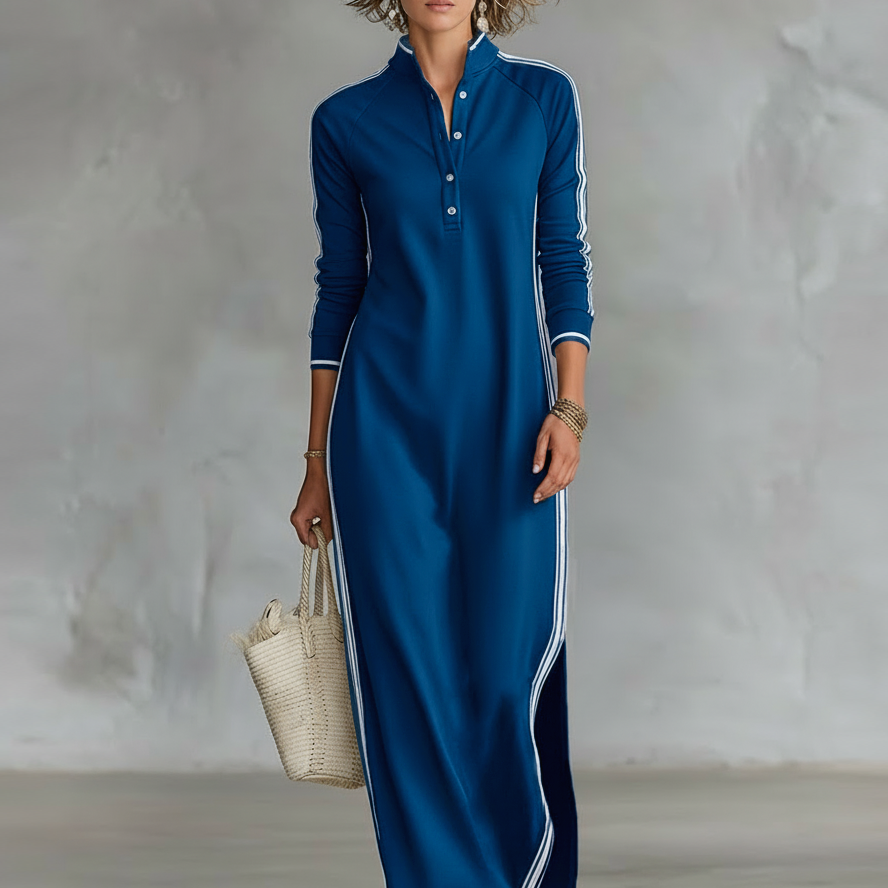 Abito – Elegantne maksikleit valge äärega