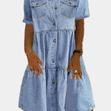 Boheemlasest – Stiilne denim kleit