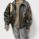 Chandra - Calças de ganga vintage com estampado de leopardo