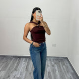 Aria – Mocha halter top