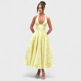 Halina – Elegantne midi kleit volangidega