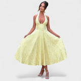Halina – Elegantne midi kleit volangidega