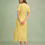 Kollane – Elegantne midi kleit