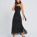 Must Täpiline – Elegantne maxi kleit