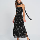 Must Täpiline – Elegantne maxi kleit