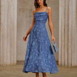 Sinine Jacquard – Rikkalik maxi kleit