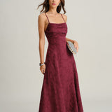 Veinipunane – Elegantne maxi kleit