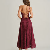 Veinipunane – Elegantne maxi kleit