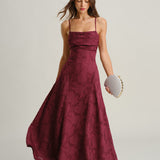 Veinipunane – Elegantne maxi kleit